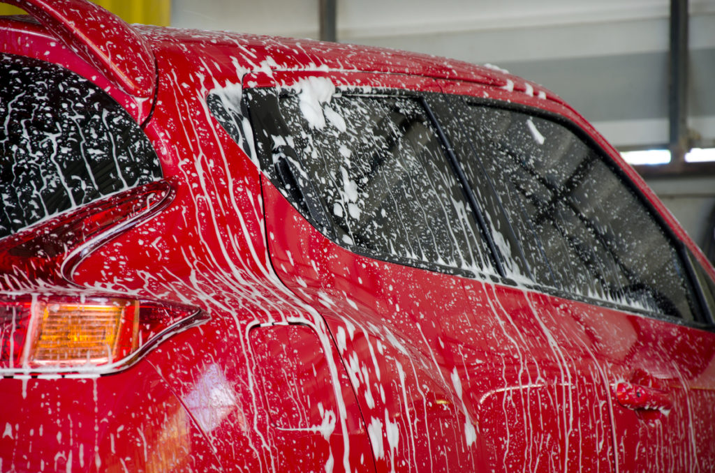 McCollum Auto Body Car wash with foam in car wash